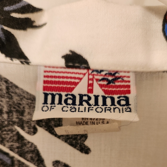 Vintage Marina of California short-sleeve button-down Hawaiian shirt - size M - Picture 3 of 9